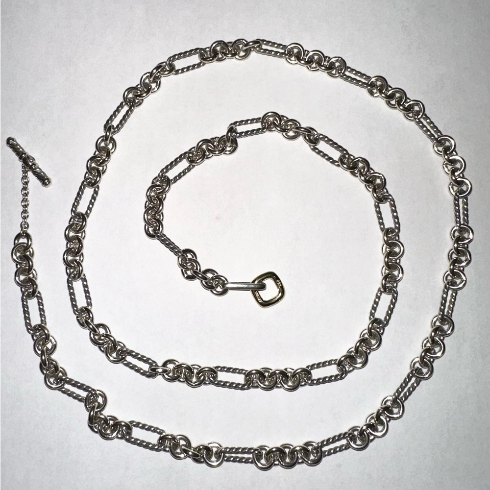 DAVID YURMAN 18K Gold & Sterling Silver Layering Link Chain Necklace - Bracelet